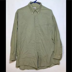 Brooks Brother Cotton 16.5 - 33 Green Check Dress Button Down Long Sleeve Shirt